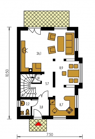 Floor plan of ground floor - ELEGANT 99